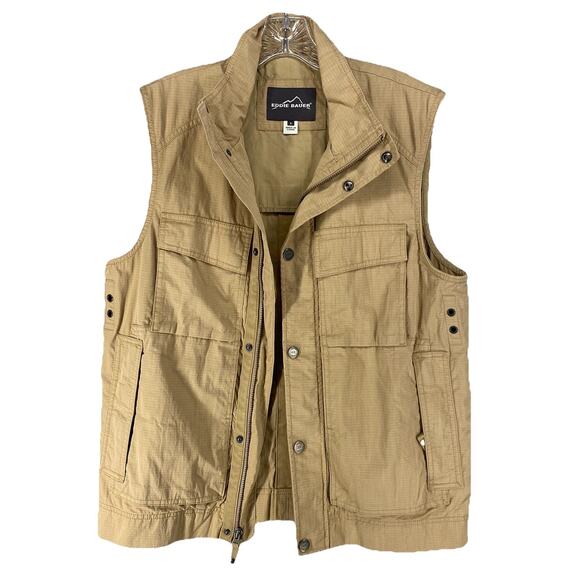 Eddie Bauer Mens Small Tan Utility Safari Travex Vest - Picture 1 of 13